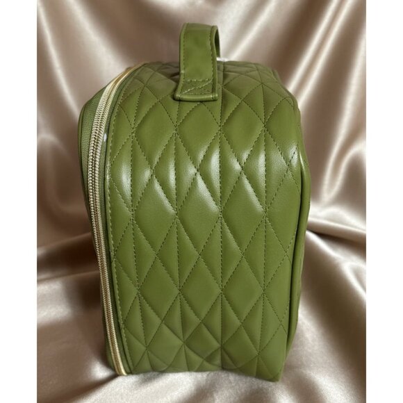 Rachel Zoe Olive Green Quilted Travel Set + Disney Tinker Bell Lip Oil Bundle - Picture 6 of 9
